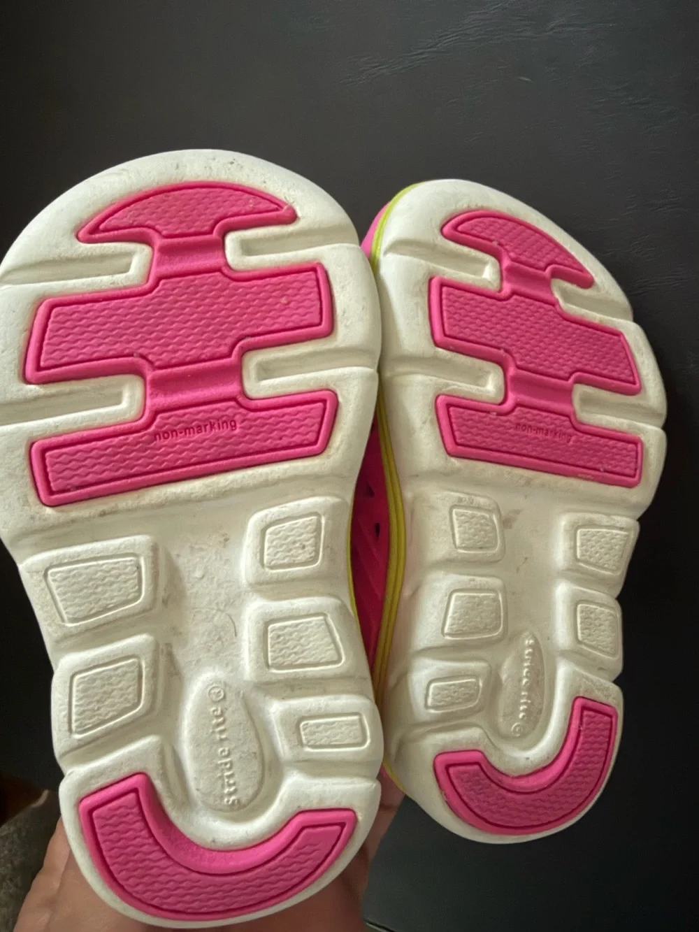 Phibian Stride Rite Bright Pink and Yellow Kids Water Shoes